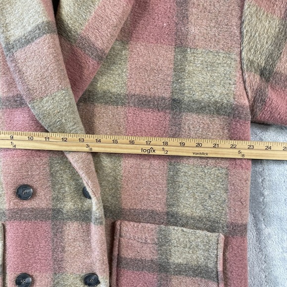 Xirena Jacket Coat Womens Medium Cole Plaid Mink Rose Soft Neutral USA - Picture 6 of 12